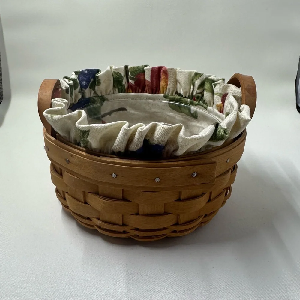 Longaberger Saffron Round Basket Leather Handles Protector/Liner‎